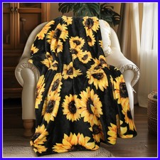 Sunflower Blankets Gifts for Women, Flannel Fleece Sunflower Gift, Floral Thr...