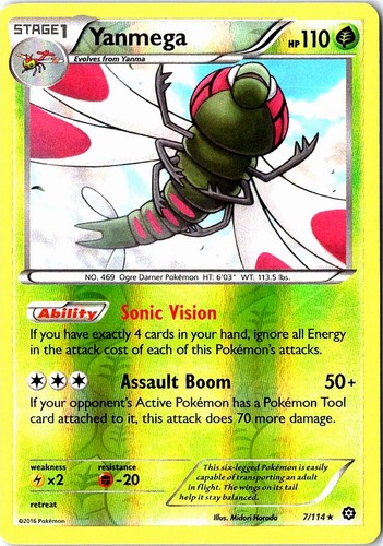 Yanmega 7/114 XY - Steam Siege Reverse HolofoilNM