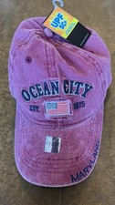 Lucky 7 UPF 5C+ Baseball Cap Maryland Ocean City American Flag Embroidery NWT 