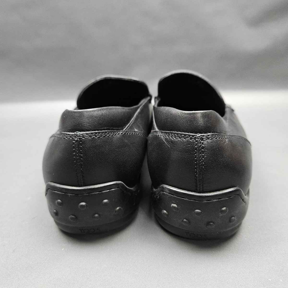 Tods Gommino Shoes Mens Size 7.5 Black Leather Driving 