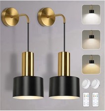 VerRon Set of 2 Battery Operated Wall Sconces, Wireless Wall Lights with Remo...