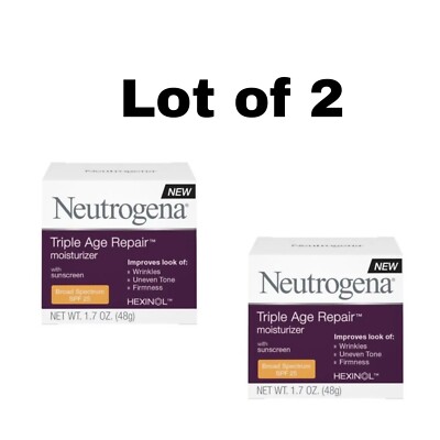 Neutrogena Triple Age Repair SPF 25 Moisturizer Day Cream - 1.7oz New 2-Pack
