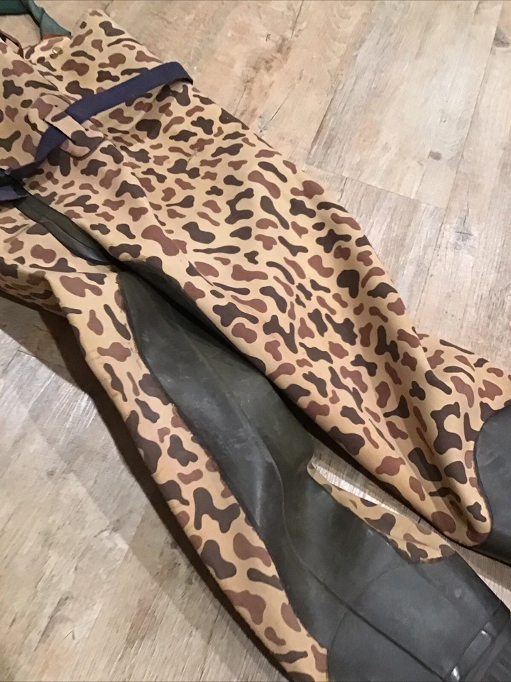 Hodgman Wadewell 3-Ply Marsh Camo Canvas Chest Waders Men's Size 9 Duck Hunting - Image 3 of 4