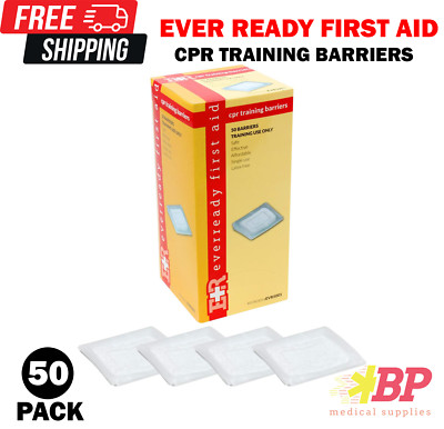 Ever Ready First Aid Latex Free CPR Training Practice Manikin Face Shields -50CT