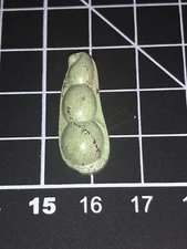 Antique 19th Century Qing Carved Turquoise Pea Pod Cabochon Cameo