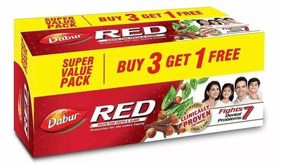 2 x Dabur Red Toothpaste For Teeth And Gums 800g (2 X 200g) Ayurvedic Product