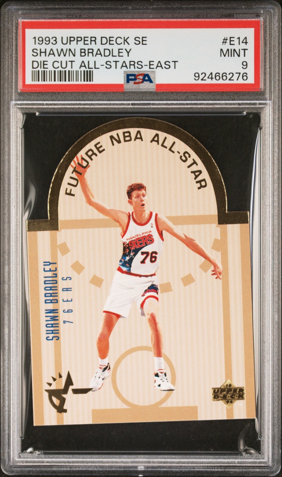 1993-94 upper deck SE die cut all stars Shawn Bradley Card #E14 PSA 9 MINT