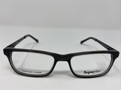 SUPERFLEX EYEGLASSES FRAME SF-484 1 53-17-140 GREY/BLACK FULL RIM 4258