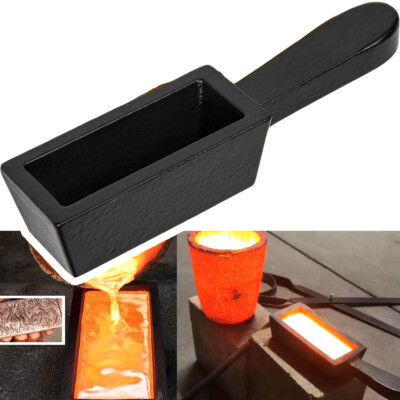 25 oz Cast Iron Loaf Bar Ingot Mold for Melting Gold Silver Copper Scrap Brass