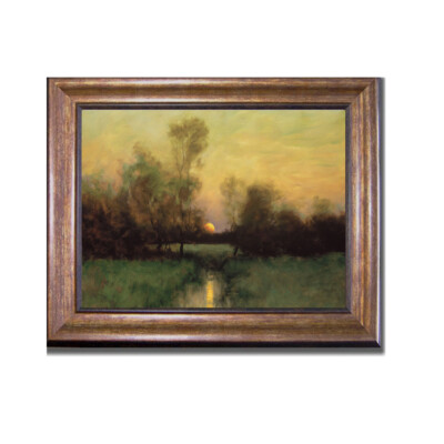 Bronze Framed Summer Moonrise by Sheehan Canvas Art (16 in x 20 in Framed Size)