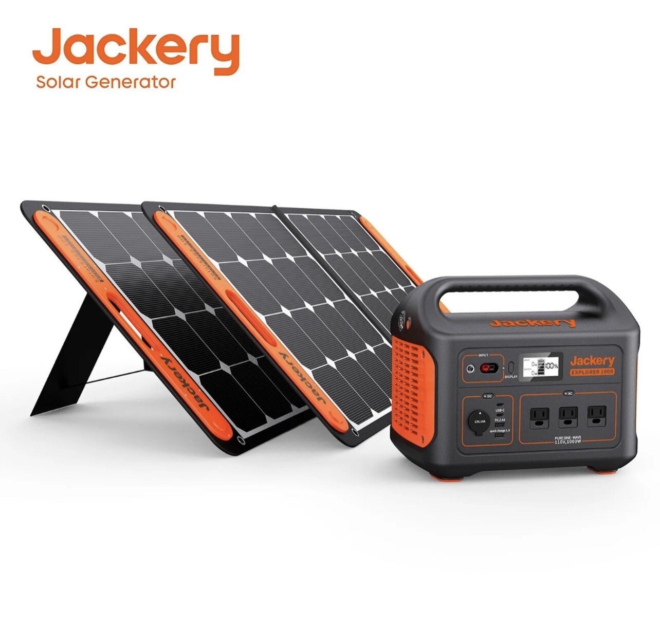 Jackery Explorer 1500 + 2 100W SolarSaga Panels. 72 hours run microwave