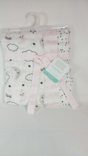 Hudson Baby 3 Swaddle Blankets 100 Cotton 40x 40" Pink, White,Black