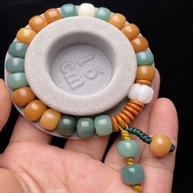 10mm Fashion Multicolor Treasure bodhi root Barrel beads bracelet Fancy Yoga