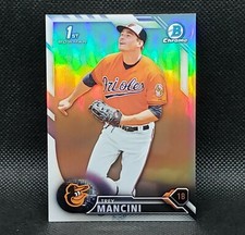 Trey Mancini (2016) Bowman Chrome RC Rookie Card REFRACTOR [ #SN /499 ]. rookie card picture