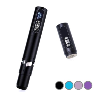 Wireless Tattoo Gun Machine Rechargeable Dual Battery Rotary Slim Make Up Pen