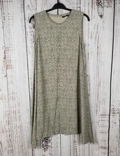 Eileen Fisher Sleeveless Tank Tunic A-line Swing Dress Chevron Black Small 