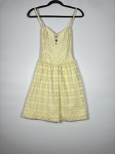 Guess LINEAR DOT LACE Fit and Flare dress Cream/Ivory Womens SIZE 8 Bridal