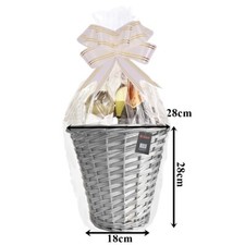 MAKE YOUR OWN HAMPER WICKER WINE BOTTLE BASKET CELLOPHANE BOW XMAS GIFT SET KIT