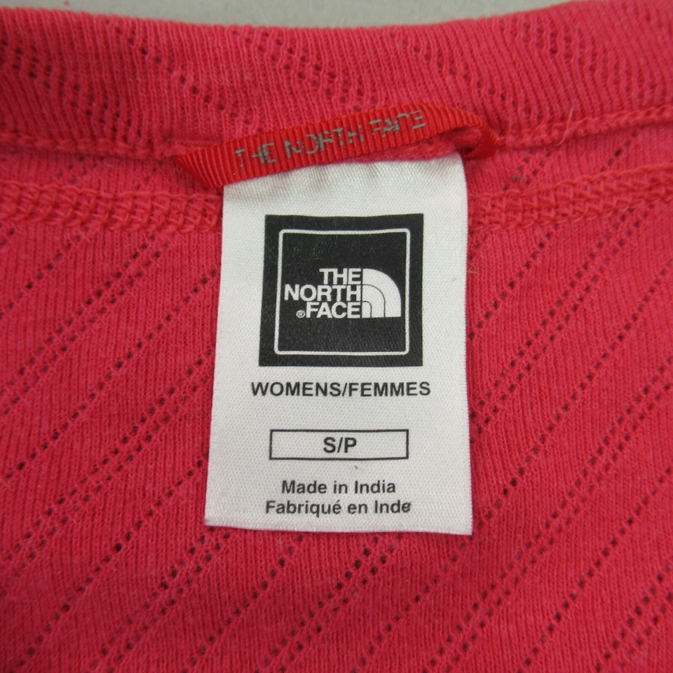 Camisa North Face Mujer Pequeña Manga Larga Ligera Cuello Redondo Henley Roja Foto 4 de 4