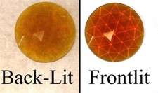 35mm 1-3/8" German Round Faceted Jewel - MEDIUM AMBER