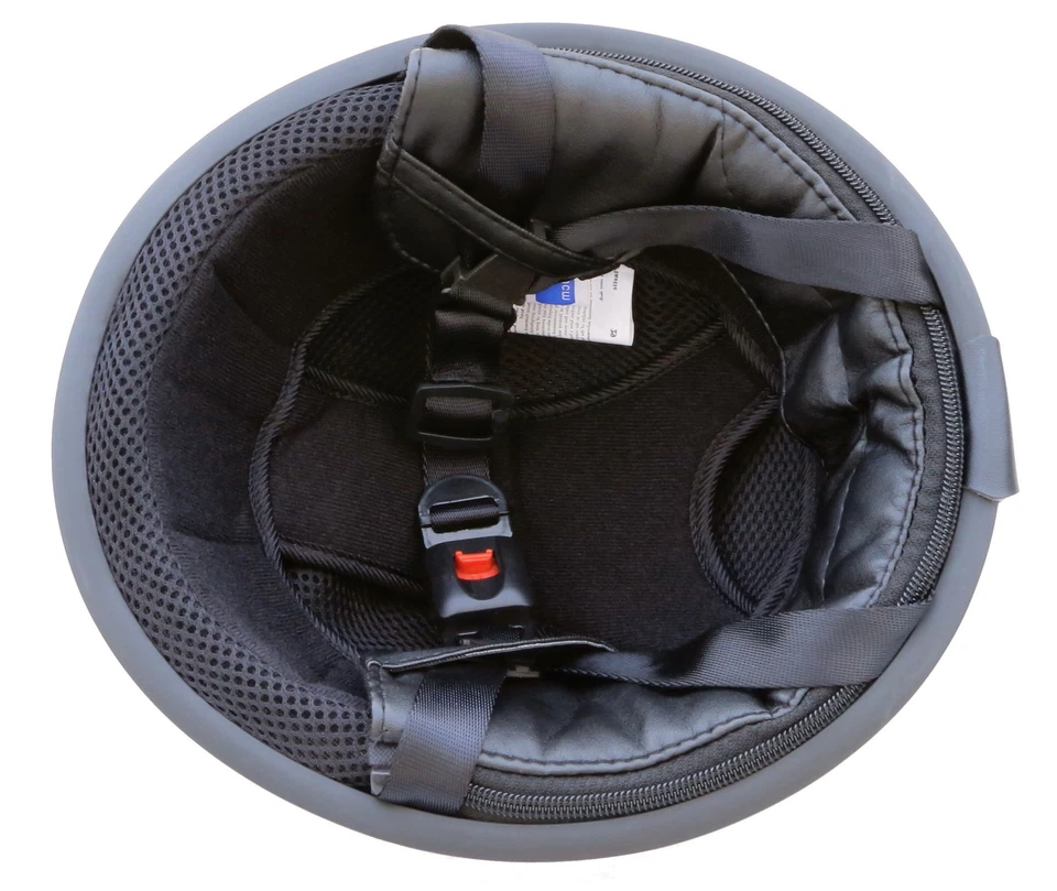 ATO Moto Retro Helm Schwarz Matt Motorradhelm Oldtimerhelm Halbschale S M L XL - Bild 3 von 4