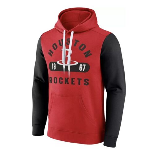 Fanatics NBA Houston Rockets Pullover Hoodie w/ Pocket Red Black Mens Size 2XL