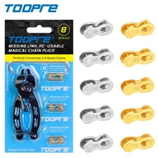 TOOPRE Mountain Bike Chain Quick-Link 6-7-8/9/10/11/12 Speed Gold/Silver