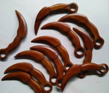 2 piezas Karambit Blunt Entrenamiento Ejercicio Hecho a Mano PENCAK Silat PRINCIPIANTES Madera Java