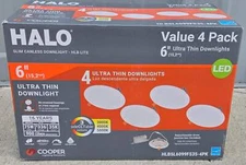 Halo HLB 6 in. LED Recessed Light Kit 4-Pack Dimmable Canless HLBSL6099FS35-4PK