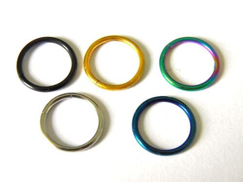 5x Closure Rings Hoop Titanium Plated Stainless Steel Earring Lip  UK - Afbeelding 1 van 2