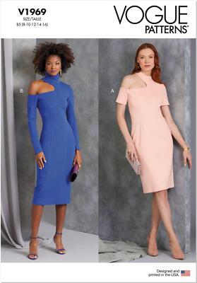 Schnittmuster Damenkleid mit Schulter Cutout Vogue v1969 34-42/44-52