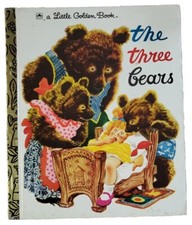RARE Vintage ERROR The THREE BEARS A Little Golden Book w UPSIDE DOWN BACK COVER