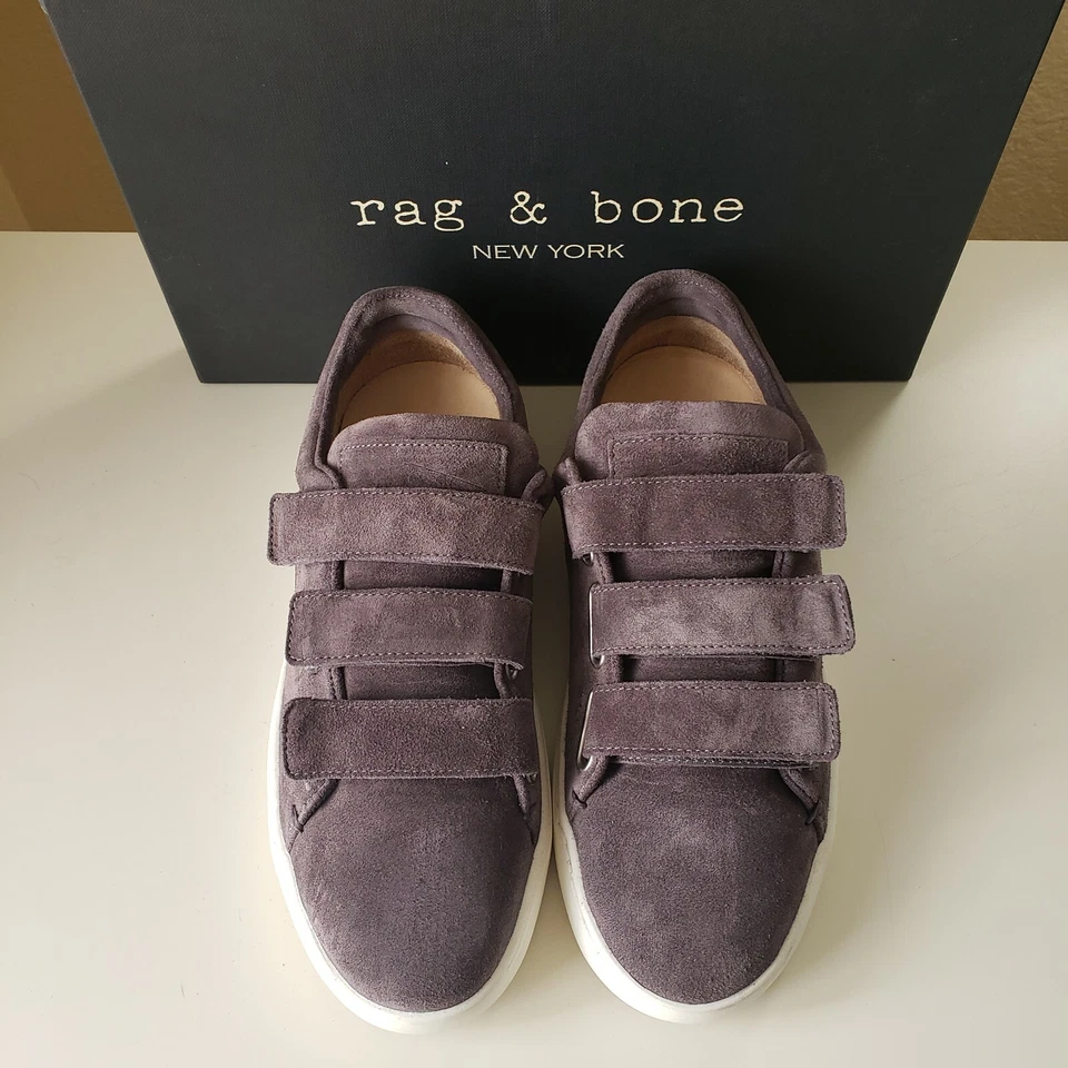 Rag & Bone Kent Bajo, Talla 37, Gamuza Granito, Nuevo Con Caja, RARO Foto 2 de 4