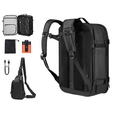 Uimoso 65L Travel Backpack with Vacuum Compression and Pump - Black