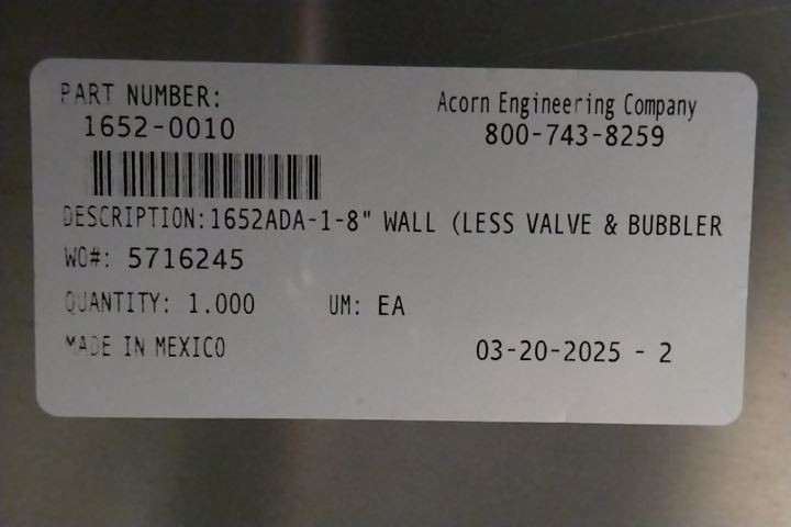 Acorn 1652-1-BP-04-M 14-3/4 x 9-1/2 In Bowl Size Stainless Steel Lavatory Sink
