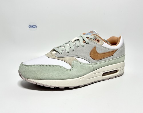 Nike Air Max 1 Premium Leather Suede Green White Neutral 95 Grey UK Size 11 - Bild 6 von 14