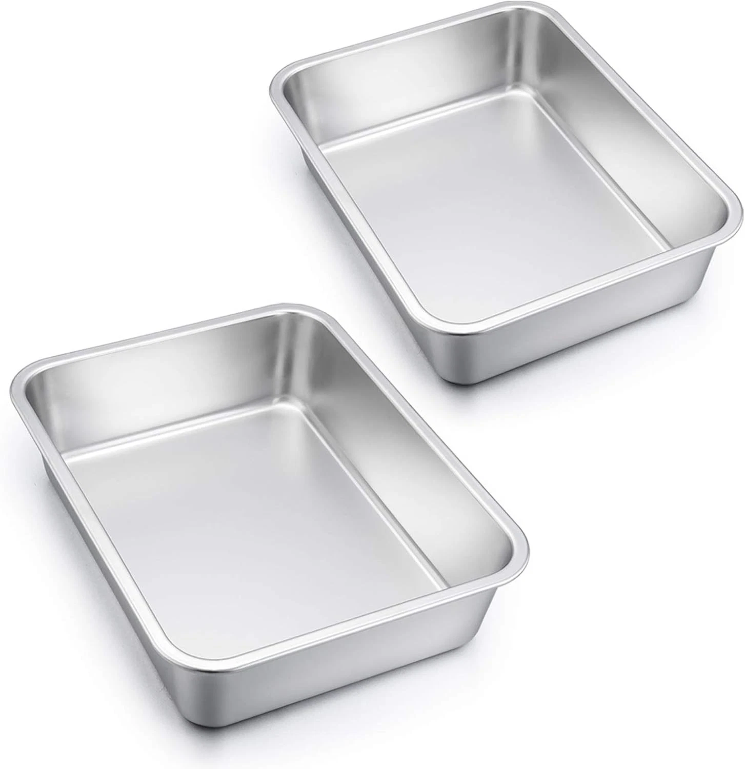 E-far Lasagna Pan Set of 2, Deep 12.75" x 10", Natural Metal Silver
Opens in a new window or tab