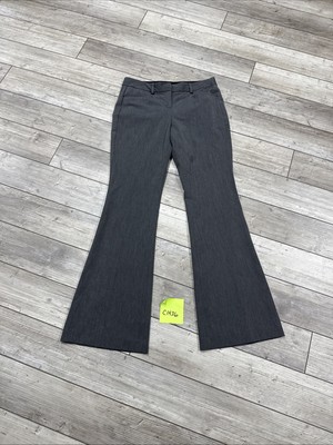 Express Design Studio Womens Trouser Dress Pants 4 Gray Stretch Flare Flat Front
