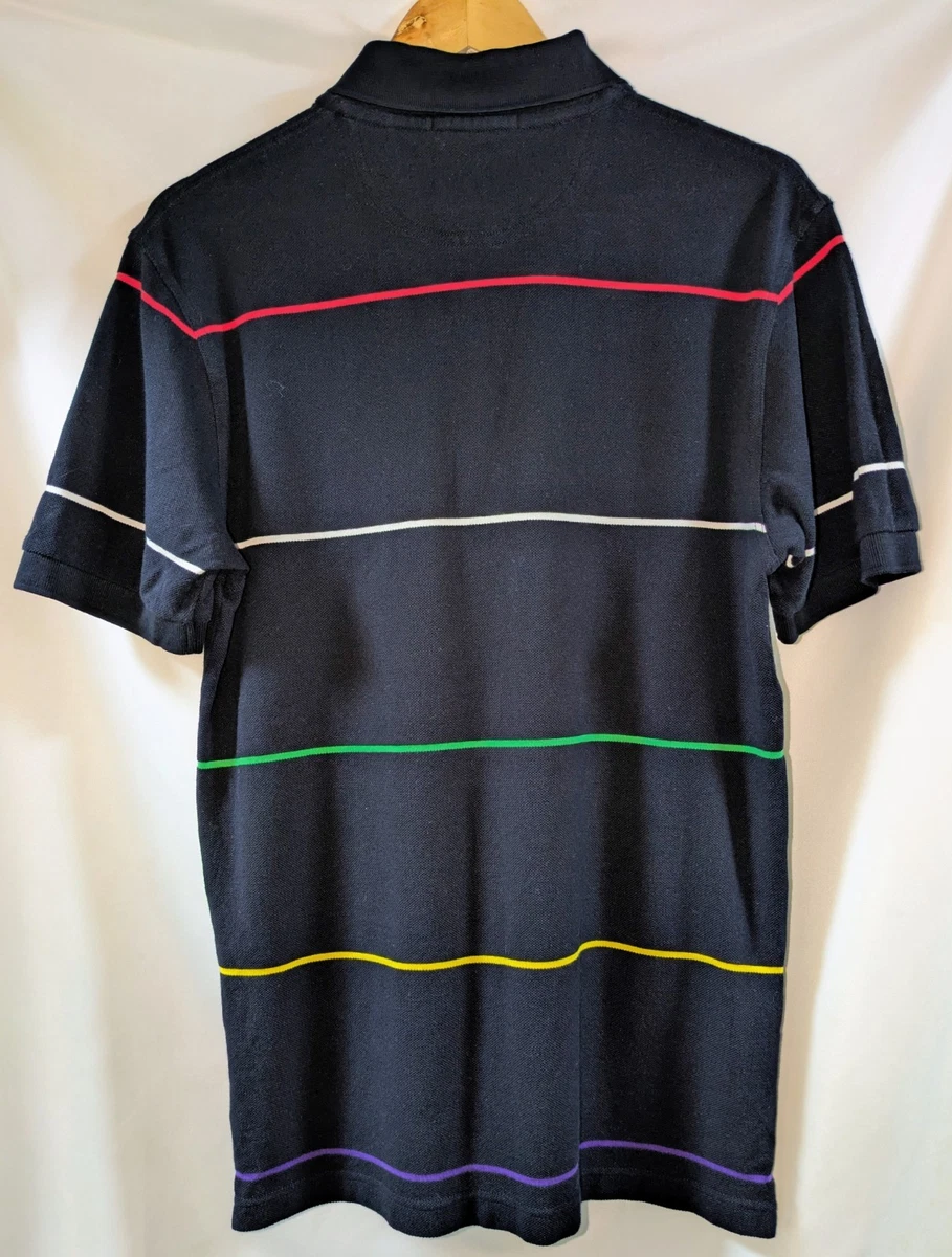 Fred Perry Polo Rayas Negro Multicolor Y2K M M8260