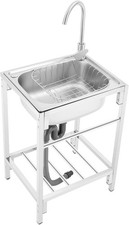 Utility Sink Free Standing Stainless-Steel Single Bowl Kitchen Sinks Commercial