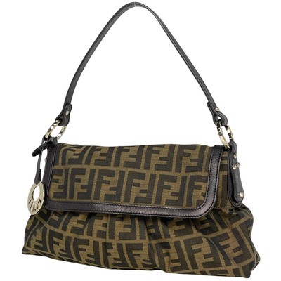FENDI Zucca Pattern Shoulder Bag Hand Bag One shoulder Shoulder Bag canvas B...
