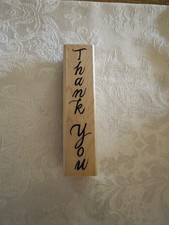 Vertical Thank You by Penny Black Wood Mounted Rubber Stamp - New
