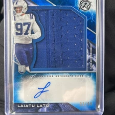 2024 Laiatu Latu Topps Resurgence RC AUTO Patch RPA-LL Blue /99 Color Match SSP!