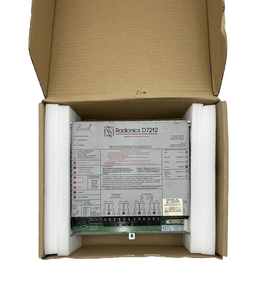 Radionics D7212 Digital Alarm Communicator Transmitter 90 Day for