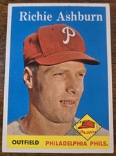 1958 Topps Richie Ashburn, NM Condition. Free Shipping!