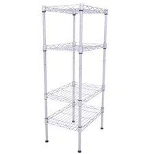Silver 4-Tier Heavy Duty Steel Freestanding Garage Storage Shelving Unit 9.84 I