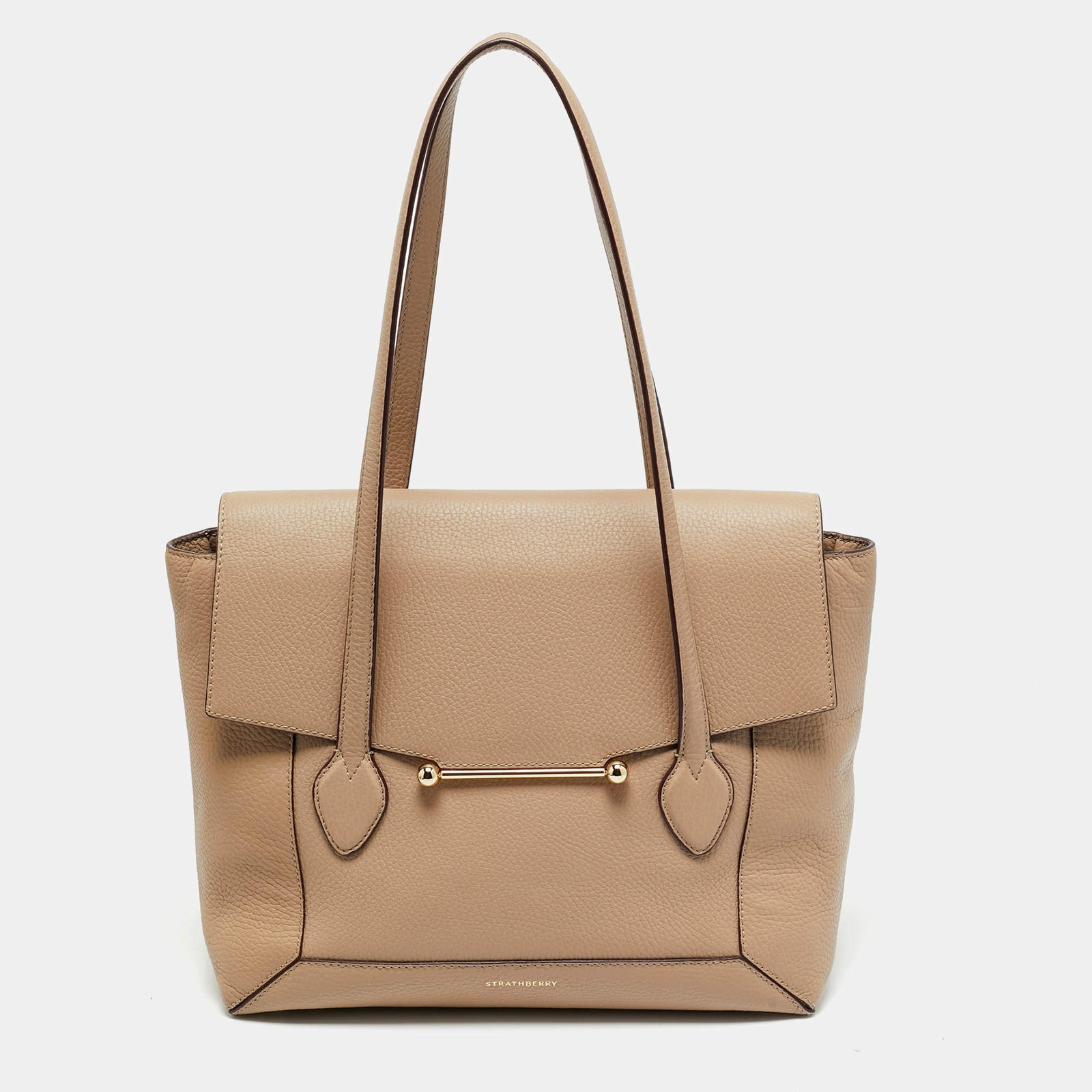 Strathberry Beige Leather Totes Bag