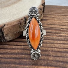 Sterling Silver Spiny Oyster Adjustable Ring Size 6-9 Stamped 925 Southwest