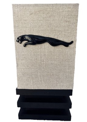 Unique Black Jaguar Car Symbol Table Lamp 14.5  T 7  W Wood Base Jaguar Inside