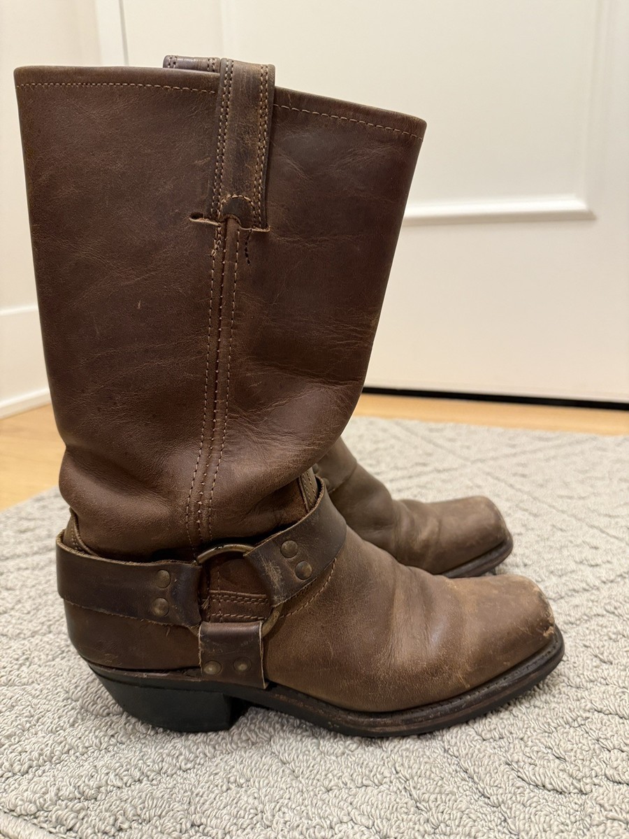Frye Vintage Brown Leather Harness Boots Women's Size 7M